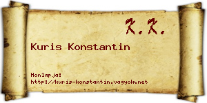 Kuris Konstantin névjegykártya